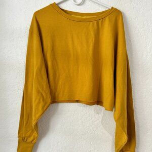 Women's Mustard Yellow Cropped Sweater